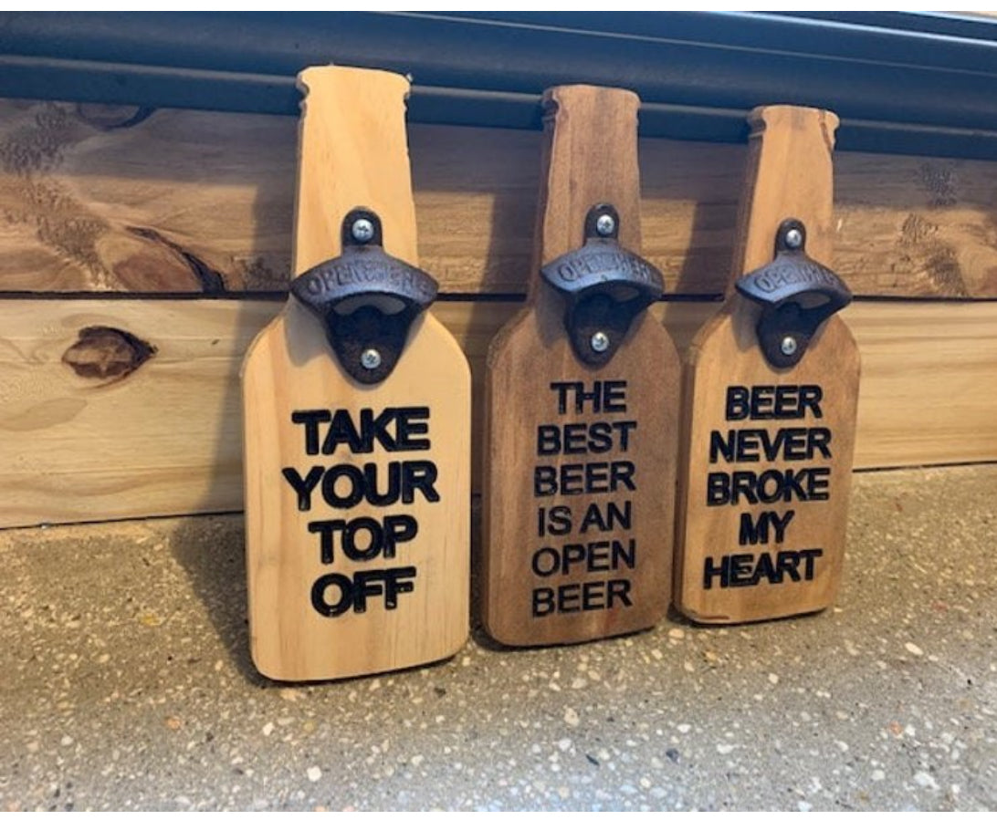 Custom wall beer opener