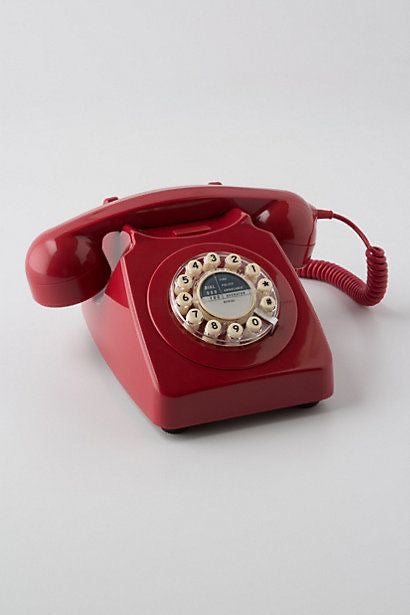 Aesthetic 60s working telephone (red)