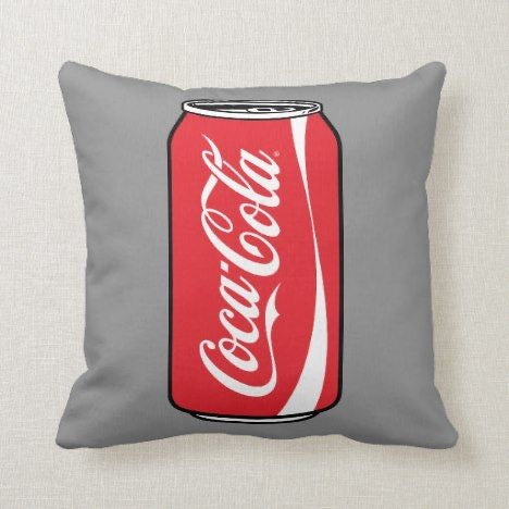 Cola can throw pillow