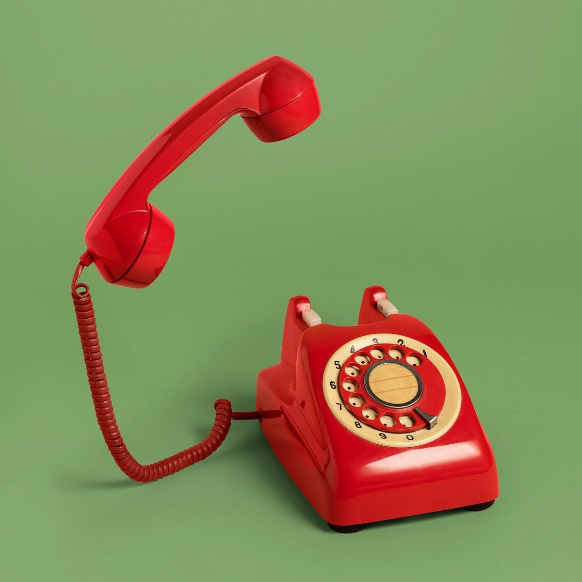 Aesthetic 60s working telephone (red)