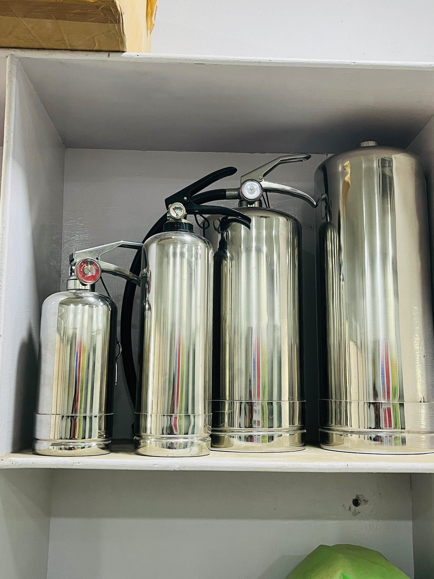 custom silver fire extinguisher