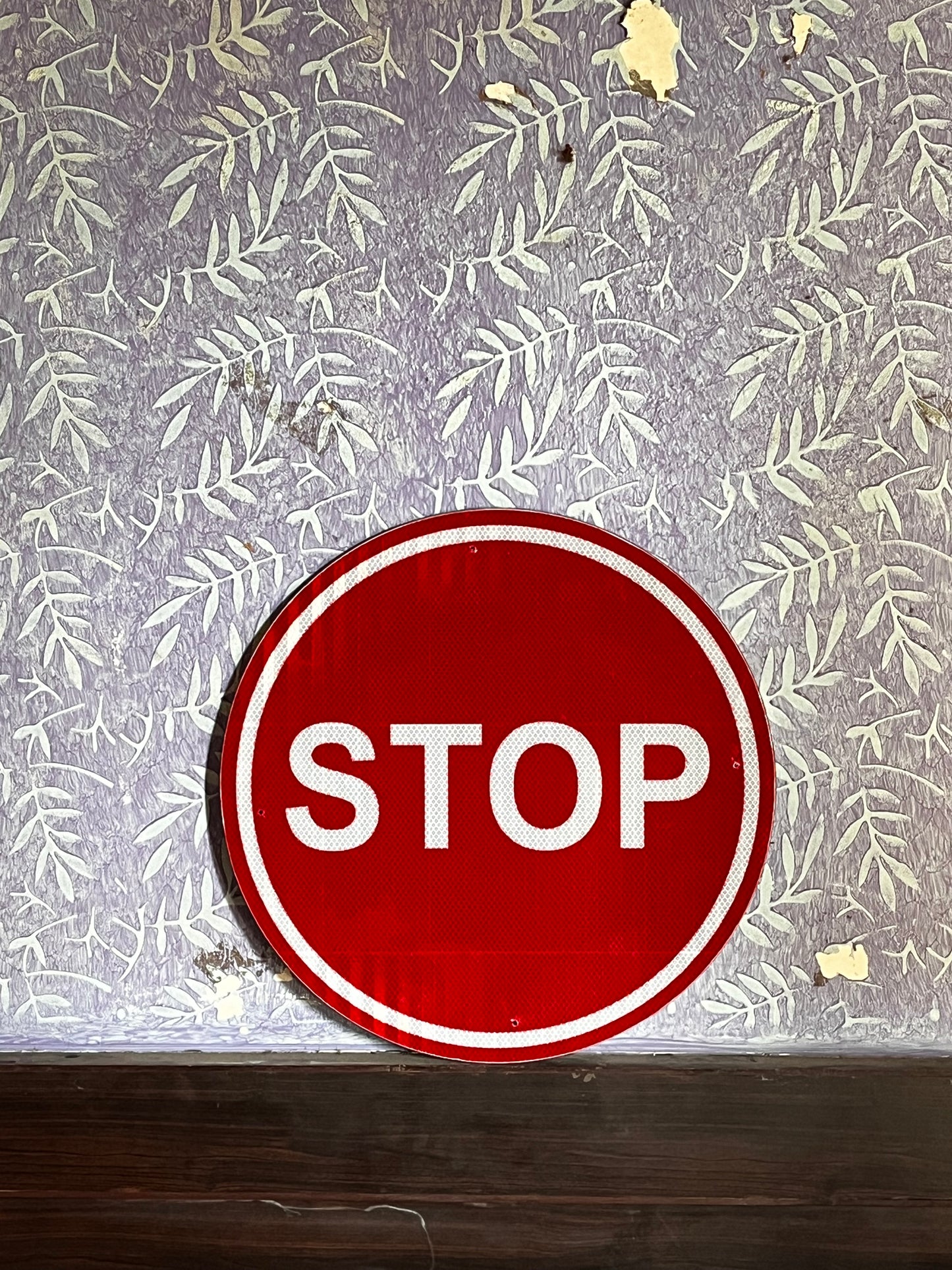 Stop traffic sign in circle