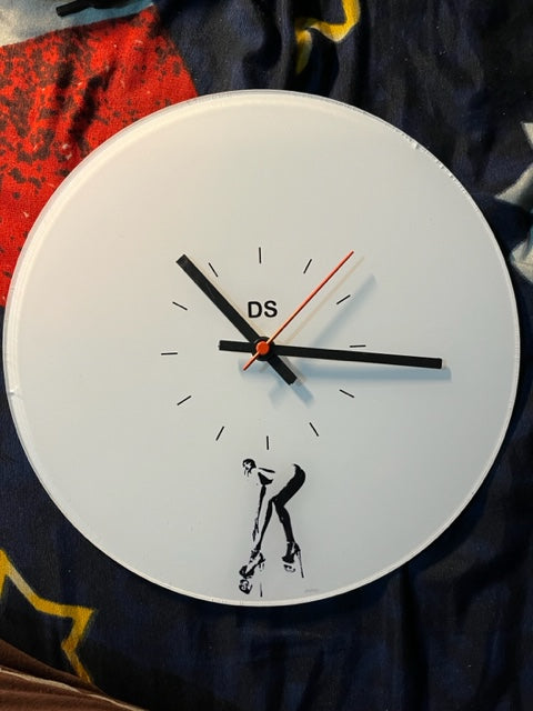 Aesthetic B&W R-rated girl wall clock